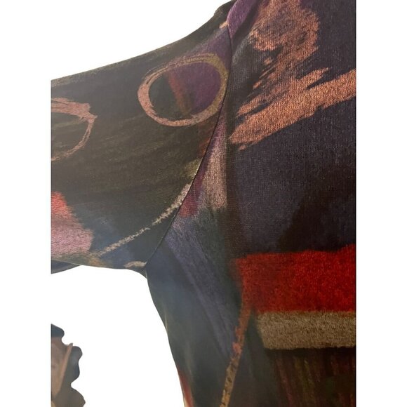 NWT Jess and jane SCOOPNECK SOFT DOLMAN SLEEVE MULTICOLORED BLOUSE - Picture 2 of 12